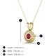 3 - Juliya 4.00 mm Round Ruby Rope Edge Bezel Set Solitaire Pendant Necklace 