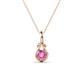 1 - Caron 4.00 mm Round Pink Sapphire Solitaire Love Knot Pendant Necklace 