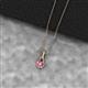 2 - Caron 4.00 mm Round Pink Sapphire Solitaire Love Knot Pendant Necklace 