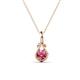 1 - Caron 4.00 mm Round Pink Tourmaline Solitaire Love Knot Pendant Necklace 