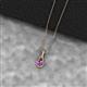 2 - Caron 4.00 mm Round Amethyst Solitaire Love Knot Pendant Necklace 
