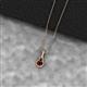 2 - Caron 4.00 mm Round Red Garnet Solitaire Love Knot Pendant Necklace 