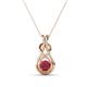 1 - Amanda 4.00 mm Round Ruby Solitaire Infinity Love Knot Pendant Necklace 