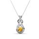 1 - Amanda 4.00 mm Round Citrine Solitaire Infinity Love Knot Pendant Necklace 