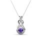 1 - Amanda 4.00 mm Round Iolite Solitaire Infinity Love Knot Pendant Necklace 