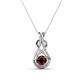 1 - Amanda 4.00 mm Round Red Garnet Solitaire Infinity Love Knot Pendant Necklace 