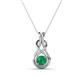 1 - Amanda 4.00 mm Round Emerald Solitaire Infinity Love Knot Pendant Necklace 