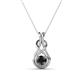 1 - Amanda 4.00 mm Round Black Diamond Solitaire Infinity Love Knot Pendant Necklace 