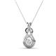 1 - Amanda 4.00 mm Round White Sapphire Solitaire Infinity Love Knot Pendant Necklace 