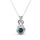 1 - Amanda 4.00 mm Round London Blue Topaz Solitaire Infinity Love Knot Pendant Necklace 