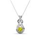 1 - Amanda 4.00 mm Round Yellow Diamond Solitaire Infinity Love Knot Pendant Necklace 
