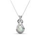 1 - Amanda 4.00 mm Round Opal Solitaire Infinity Love Knot Pendant Necklace 