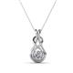 1 - Amanda 4.00 mm Round Diamond Solitaire Infinity Love Knot Pendant Necklace 