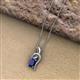2 - Evana 7x5 mm Emerald Cut Blue Sapphire and Round Diamond Accent Ribbon Pendant Necklace 