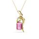 1 - Evana 7x5 mm Emerald Cut Pink Sapphire and Round Diamond Accent Ribbon Pendant Necklace 