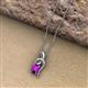 2 - Evana 7x5 mm Emerald Cut Amethyst and Round Diamond Accent Ribbon Pendant Necklace 