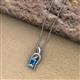 2 - Evana 7x5 mm Emerald Cut Blue Topaz and Round Diamond Accent Ribbon Pendant Necklace 