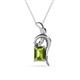 1 - Evana 7x5 mm Emerald Cut Peridot and Round Diamond Accent Ribbon Pendant Necklace 