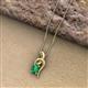 2 - Evana 7x5 mm Emerald Cut Emerald and Round Diamond Accent Ribbon Pendant Necklace 