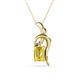 1 - Evana 7x5 mm Emerald Cut Yellow Sapphire and Round Diamond Accent Ribbon Pendant Necklace 