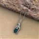 2 - Evana 7x5 mm Emerald Cut London Blue Topaz and Round Diamond Accent Ribbon Pendant Necklace 