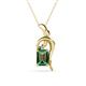1 - Evana 7x5 mm Emerald Cut Lab Created Alexandrite and Round Diamond Accent Ribbon Pendant Necklace 