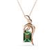 1 - Evana 7x5 mm Emerald Cut Lab Created Alexandrite and Round Diamond Accent Ribbon Pendant Necklace 