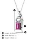 3 - Evana 7x5 mm Emerald Cut Pink Sapphire and Round Diamond Accent Ribbon Pendant Necklace 
