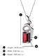 3 - Evana 7x5 mm Emerald Cut Ruby and Round Diamond Accent Ribbon Pendant Necklace 