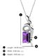 3 - Evana 7x5 mm Emerald Cut Amethyst and Round Diamond Accent Ribbon Pendant Necklace 