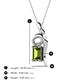 3 - Evana 7x5 mm Emerald Cut Peridot and Round Diamond Accent Ribbon Pendant Necklace 