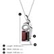 3 - Evana 7x5 mm Emerald Cut Red Garnet and Round Diamond Accent Ribbon Pendant Necklace 