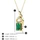 3 - Evana 7x5 mm Emerald Cut Emerald and Round Diamond Accent Ribbon Pendant Necklace 