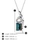 3 - Evana 7x5 mm Emerald Cut London Blue Topaz and Round Diamond Accent Ribbon Pendant Necklace 
