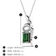 3 - Evana 7x5 mm Emerald Cut Lab Created Alexandrite and Round Diamond Accent Ribbon Pendant Necklace 