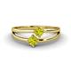 1 - Ria 0.50 ctw (4.00 mm) Round Yellow Diamond Split Shank 2 Stone Engagement Ring 