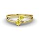 1 - Ria 0.53 ctw (4.00 mm) Round Yellow Sapphire Split Shank 2 Stone Engagement Ring 