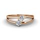 1 - Ria 0.50 ctw (4.00 mm) Round Natural Diamond Split Shank 2 Stone Engagement Ring 