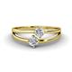 1 - Ria 0.50 ctw (4.00 mm) Round Lab Grown Diamond Split Shank 2 Stone Engagement Ring 