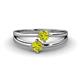 1 - Ria 0.50 ctw (4.00 mm) Round Yellow Diamond Split Shank 2 Stone Engagement Ring 