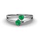 1 - Ria 0.50 ctw (4.00 mm) Round Emerald Split Shank 2 Stone Engagement Ring 