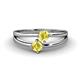 1 - Ria 0.53 ctw (4.00 mm) Round Yellow Sapphire Split Shank 2 Stone Engagement Ring 
