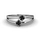 1 - Ria 0.54 ctw (4.00 mm) Round Black Diamond Split Shank 2 Stone Engagement Ring 