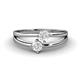 1 - Ria 0.53 ctw (4.00 mm) Round White Sapphire Split Shank 2 Stone Engagement Ring 