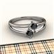 2 - Ria 0.54 ctw (4.00 mm) Round Black Diamond Split Shank 2 Stone Engagement Ring 