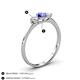 4 - Shirley 5.00 mm Round Tanzanite and Forever Brilliant Moissanite Three Stone Engagement Ring 