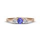 1 - Shirley 5.00 mm Round Tanzanite and Forever Brilliant Moissanite Three Stone Engagement Ring 
