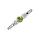3 - Shirley 5.00 mm Round Peridot and Forever Brilliant Moissanite Three Stone Engagement Ring 