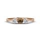 1 - Shirley 5.00 mm Round Smoky Quartz and Forever Brilliant Moissanite Three Stone Engagement Ring 