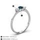 4 - Shirley 5.00 mm Round London Blue Topaz and Forever Brilliant Moissanite Three Stone Engagement Ring 